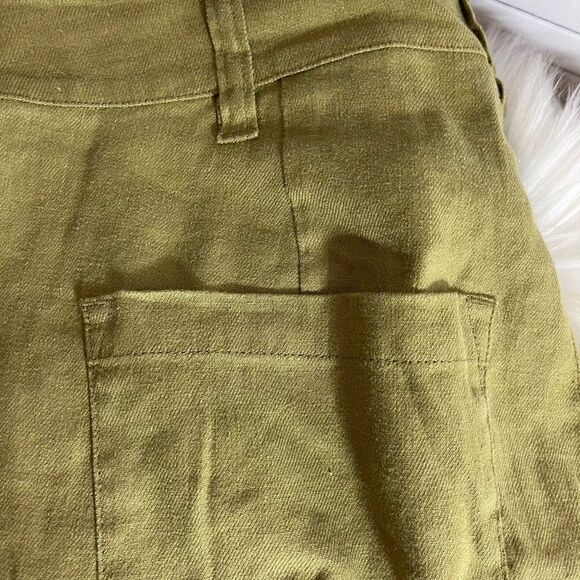 CABI Charlie Olive Green Linen Pant Style 5314 Sz2 - Picture 7 of 7